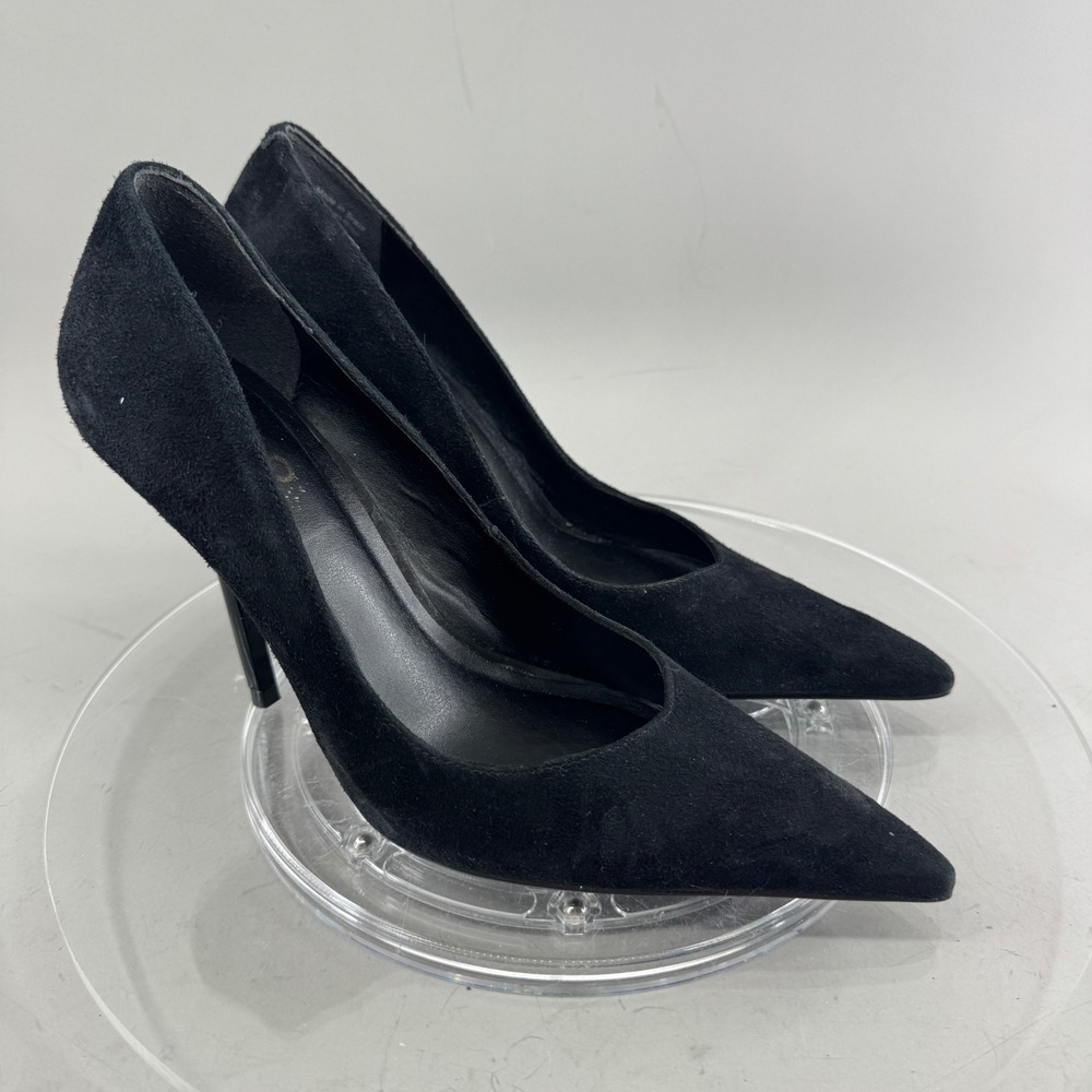 Aldo Womens Stiletto Pumps Pointed Toe Suede Leather Black Size 6.5 37